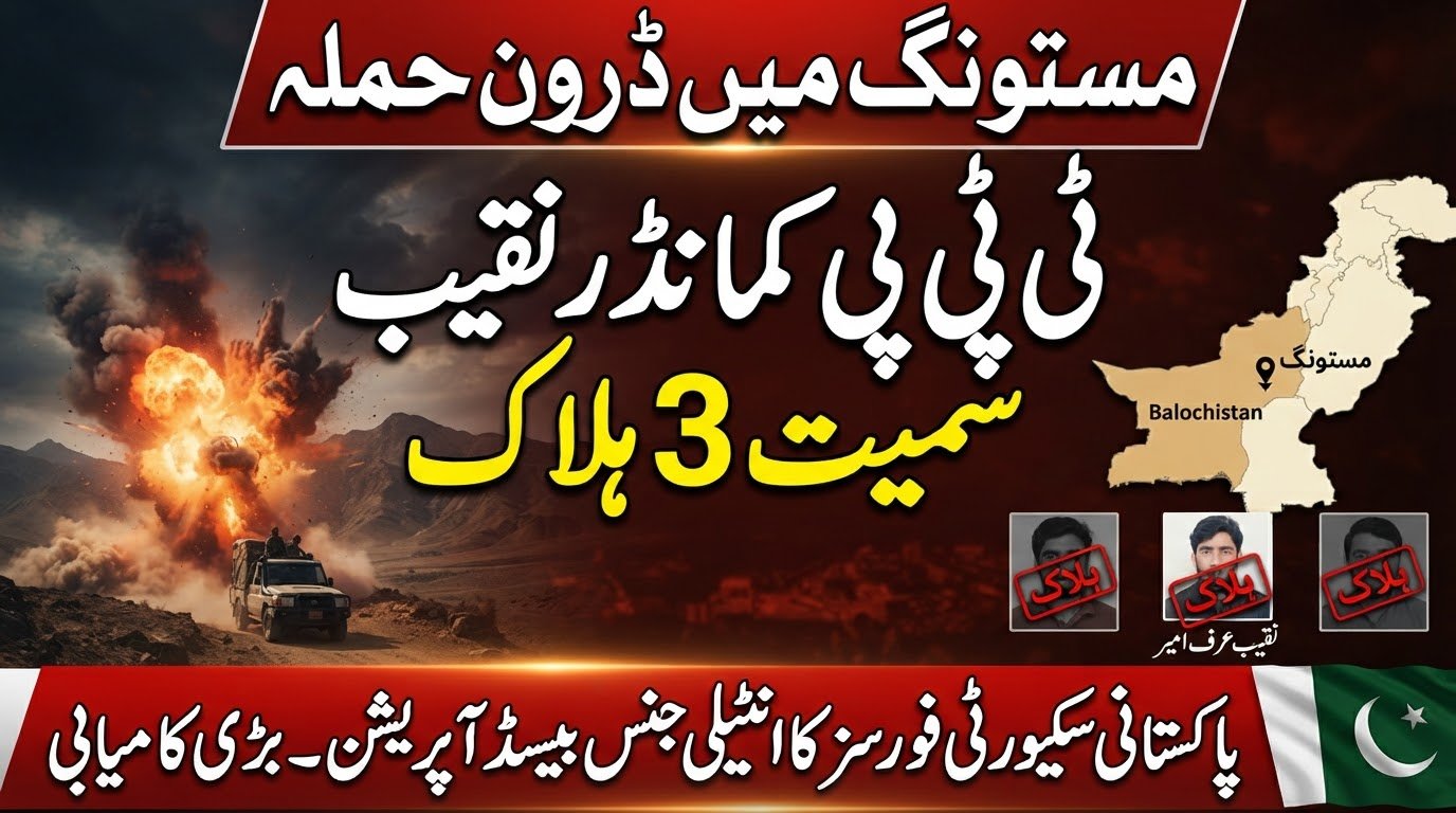 مستونگ میں ڈرون حملہ ، ٹی ٹی پی کمانڈر نقیب سمیت 3 ہلاک
